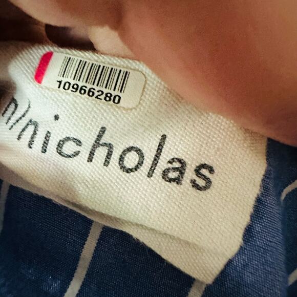 NICHOLAS Bloom Blue & White Floral Embroidered Striped Maxi Dress Size US 8 - Picture 9 of 10